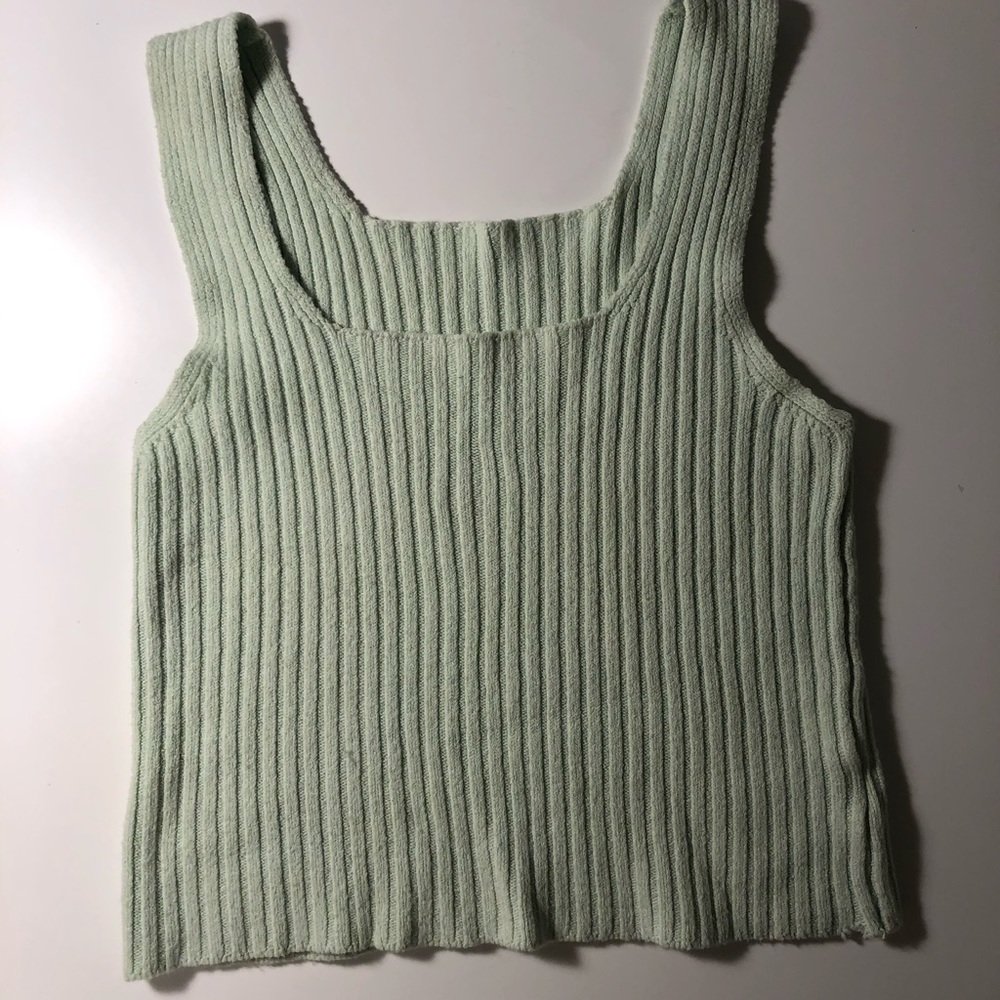 lime green sweater tank top